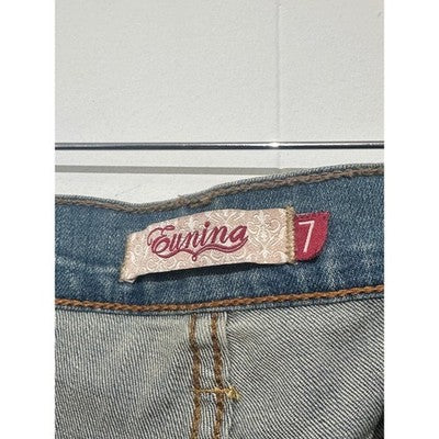 Eunina Distressed Acid Wash Boyfriend Jeans Size 7