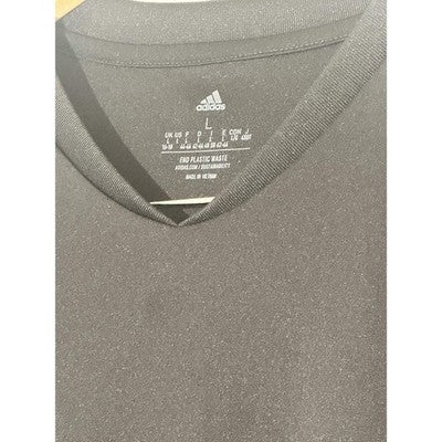 Adidas Set Womens Large Black V Neck Soccer Jersey 3 Stripe Aeroready Athletic