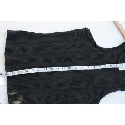 Pilcro Tank Top Women Medium Black Ribbed Knit Racerback Sleeveless Crew Neck