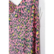 Scoop Satin Asymmetric Skirt Women Large Pink Leopard Animal Print Midi