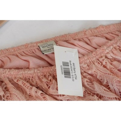 WinWin Full Lace Tunic Women Small/Medium Peach Off Shoulder Bell Sleeve Top