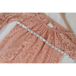 WinWin Full Lace Tunic Women Small/Medium Peach Off Shoulder Bell Sleeve Top