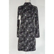 Soybu Dress Women Medium Black White Floral Print Mock Neck Long Sleeve Keyhole