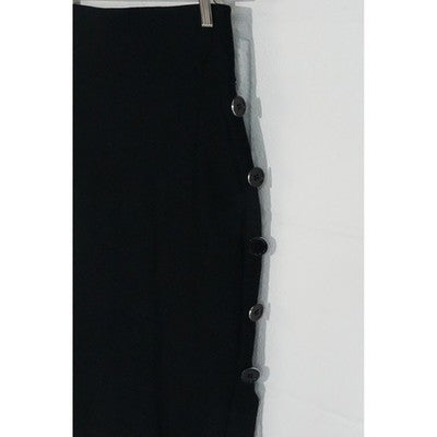 New York & Company Pencil Skirt Womens Extra Small Black Button Side High Waist
