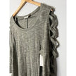 Terra & Sky Olive Green Knit Top with Ladder Cutout Sleeves - Size 1X (16W-18W)