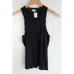 Pilcro Tank Top Women Medium Black Ribbed Knit Racerback Sleeveless Crew Neck