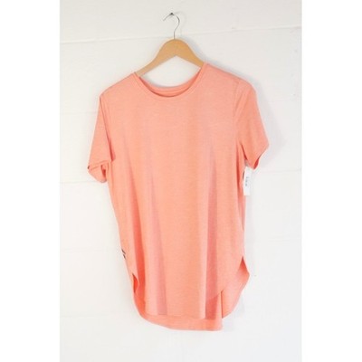 Skechers T-Shirt Women Medium Peach Short Sleeve High-Low Activewear Top