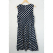 Anthropologie Comme Toi Dress Women Medium Navy Blue Polka Dot Sleeveless
