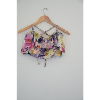 Kids June Loop Floral Bikini Top Size Medium