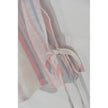 Pink Rose Off The Shoulder Blouse Womens Small Coral Blue Striped Short Sleeve