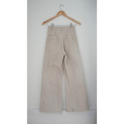 Zara High Waisted Wide Leg Raw Hem Denim Pants - Size 2