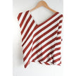 Anthropologie Postmark Striped Asymmetric Top Women Medium Red White Sleeveless