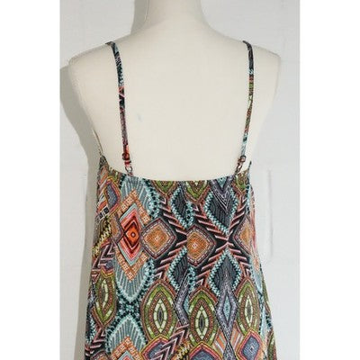 Bailey Blue Handkerchief Hem Maxi Dress Womens Medium Geometric Print