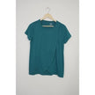 Motherhood Maternity Nursing Top Women Medium Teal Green Short Sleeve Wrap Front