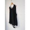 Who What Wear Womens Sleeveless Layered Blouse Black White Medium Keyhole Back