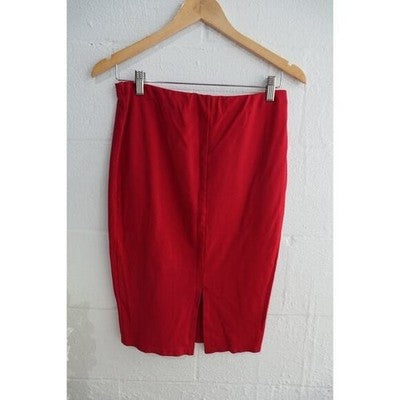 Fashion 21 Pencil Skirt Womens Medium Red Stretch Knee Length Bodycon Business