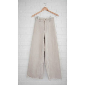 Zara High Waisted Wide Leg Raw Hem Denim Pants - Size 2