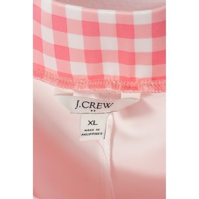 J.Crew Gingham Active Skort Women Extra Large Pink White Checkered BF735