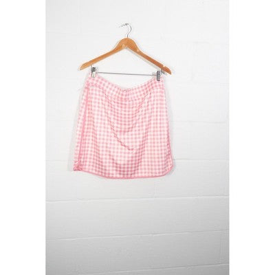 J.Crew Gingham Active Skort Women Extra Large Pink White Checkered BF735