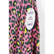 Scoop Satin Asymmetric Skirt Women Large Pink Leopard Animal Print Midi