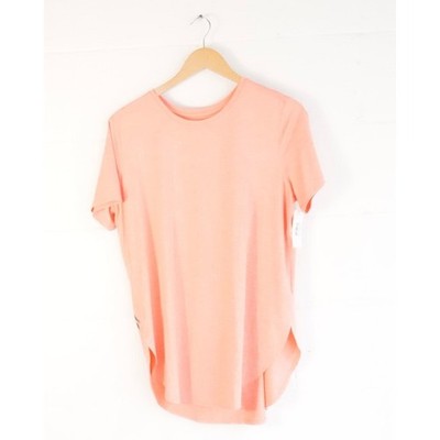 Skechers T-Shirt Women Medium Peach Short Sleeve High-Low Activewear Top