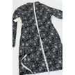 Soybu Dress Women Medium Black White Floral Print Mock Neck Long Sleeve Keyhole