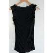 Kenar Tank Top Women Large Black Beaded Neck Ruffle Sleeve Viscose Ruching