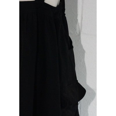 Hot & Delicious Overall Dress Women Small Black Cargo Pocket Bubble Hem Gorpcore