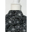 Soybu Dress Women Medium Black White Floral Print Mock Neck Long Sleeve Keyhole
