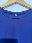 Solid Blue Long Sleeve Shirt Womens Medium Crew Neck Basic Tee Layering Top
