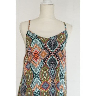 Bailey Blue Handkerchief Hem Maxi Dress Womens Medium Geometric Print