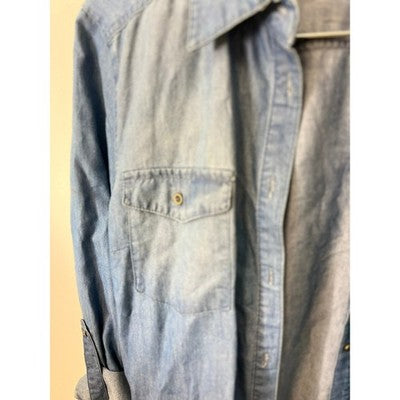 Love Tree Button-Down Denim Shirt - Medium