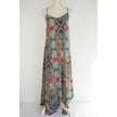 Bailey Blue Handkerchief Hem Maxi Dress Womens Medium Geometric Print