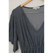 Blakeley Maxi Dress Women Small/Medium Dark Navy Blue Striped Ruffle V-Neck
