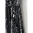 Romper Jumper Women Medium Black Silk Blend Paisley Print Pocket