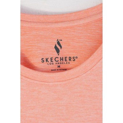 Skechers T-Shirt Women Medium Peach Short Sleeve High-Low Activewear Top