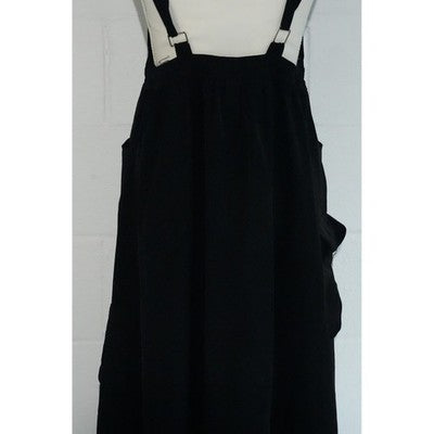 Hot & Delicious Overall Dress Women Small Black Cargo Pocket Bubble Hem Gorpcore