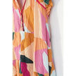 Umgee Dress Women Large Multi Color Abstract Geometric Tiered Babydoll Mini