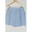 Gingham Shorts Women Extra Large Blue White Checkered Elastic