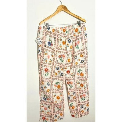 Floral Print Poplin Pajama Pants Old Navy Size XL
