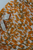 Cato Mixed Leopard Print Midi Dress Women Small Orange Olive Smocked Bell Sleeve