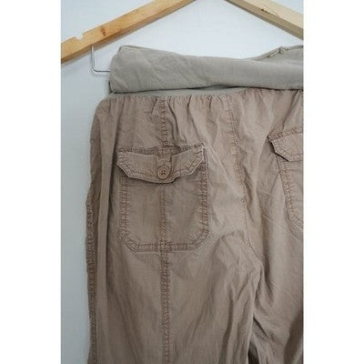 Maternity Rollup Cargo Khaki Pant Size Large - Oh Baby by Motherhood