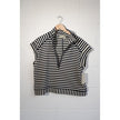 Callie Mac Striped Quarter Zip Vest Womens Large Navy White Sleeveless Top