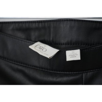 Cato Faux Leather Skirt Women Size Small Black Tiered Midi A-Line