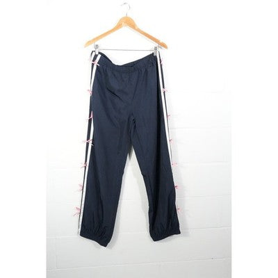 BIBI Track Pants Women Extra Large Navy Blue Pink Bow Side Stripe Joggers