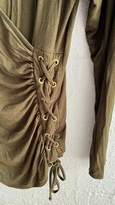 Venus Brown Long Sleeve Knit Top Size Large