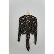 Patrons of Peace Black Floral Cardigan Size Medium