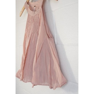 Free People Tank Top Women Extra Small Pink Pintuck Pleated Gauze Halter Boho