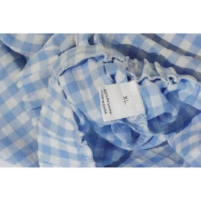 Gingham Shorts Women Extra Large Blue White Checkered Elastic