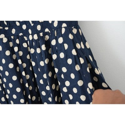 Anthropologie Comme Toi Dress Women Medium Navy Blue Polka Dot Sleeveless